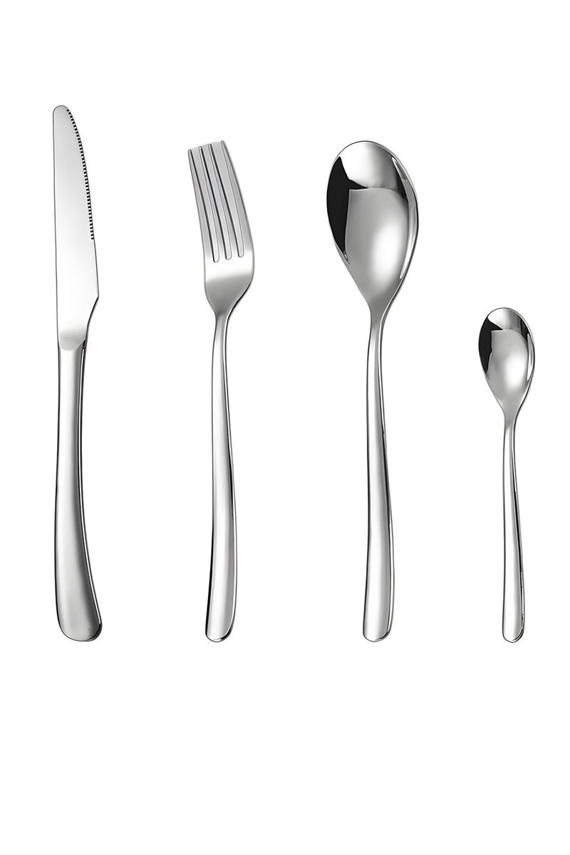 4-Pieces Stainless Steel Cutlery Set with Steak Knives Spoon Forks  Flatware For Home Kitchen Restaurant Hotel Kitchen Utensils Set Silverware Set  - Image 5