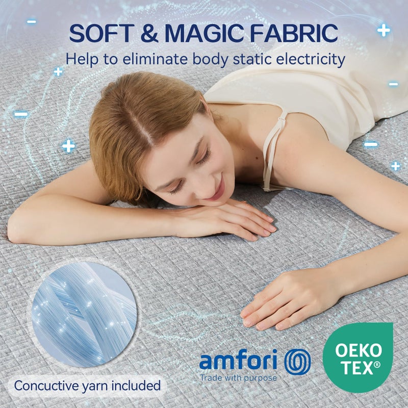 SINWEEK 3 Inch Mattress Topper Queen Size, Soft Memory Foam for Back Pain Relief, Breathable Bed Topper with Grey Cover, CertiPUR-US Certified - Image 5
