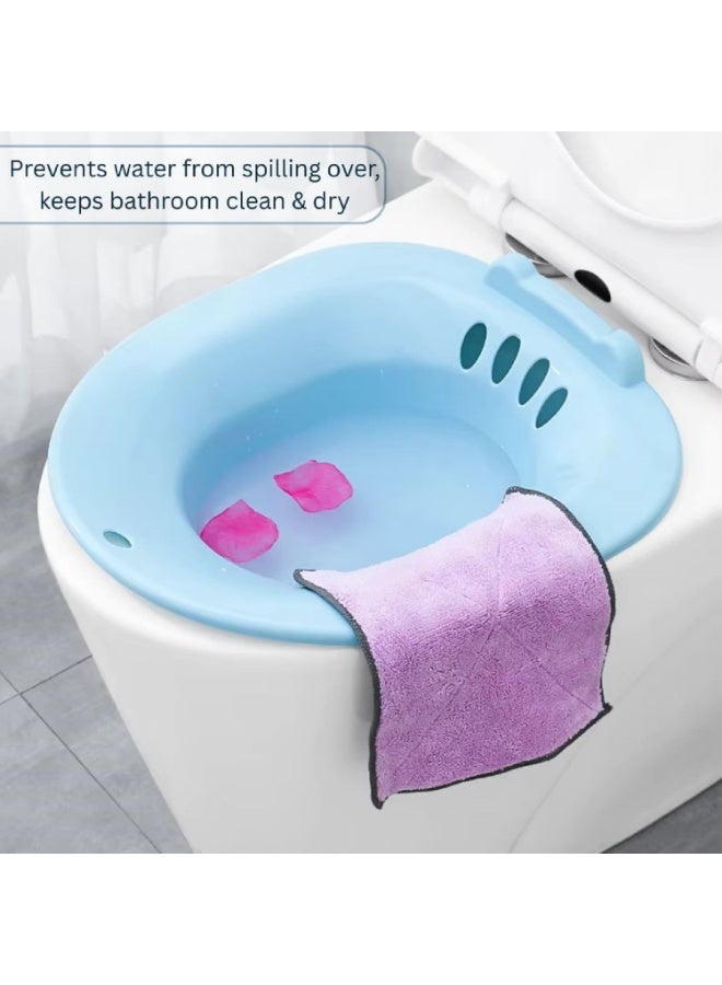 حمام جلوس للمرحاض بتصميم واسع وعميق – حوض كبير لعلاج البواسير والعناية بمنطقة العجان – مثالي لفترة ما بعد الولادة – تصميم مريح وآمن للاستخدام المنزلي - Image 3