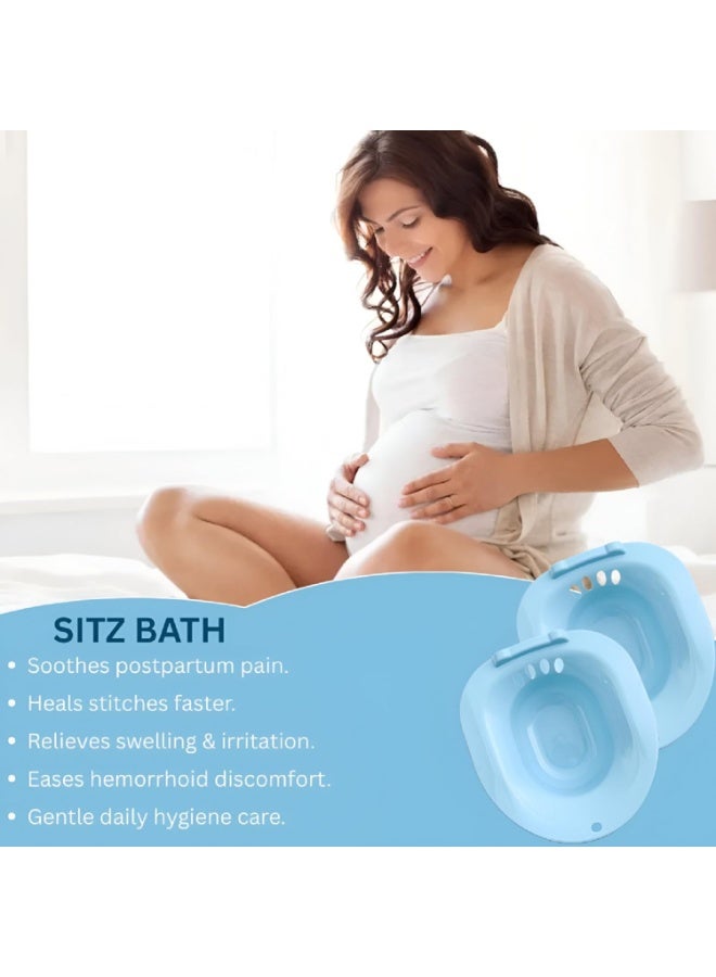 حمام جلوس للمرحاض بتصميم واسع وعميق – حوض كبير لعلاج البواسير والعناية بمنطقة العجان – مثالي لفترة ما بعد الولادة – تصميم مريح وآمن للاستخدام المنزلي - Image 5