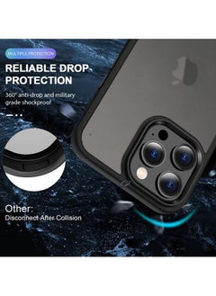 Rock Pow Shockproof Clear Case for iPhone 14 Pro , [Not Yellowing] [10FT Drop Protection] Hard Clear Back Four Corner Airbags Drop Protection Phone Cover, 6.1 inch  - Image 2