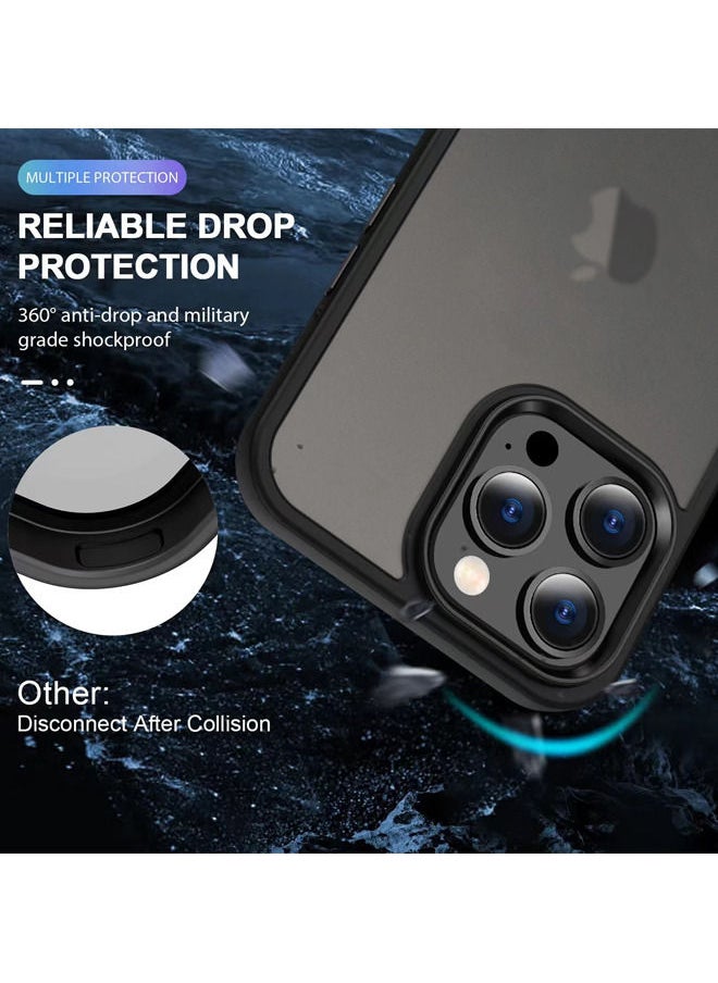 Rock Pow Shockproof Clear Case for iPhone 14 Pro , [Not Yellowing] [10FT Drop Protection] Hard Clear Back Four Corner Airbags Drop Protection Phone Cover, 6.1 inch  - Image 2