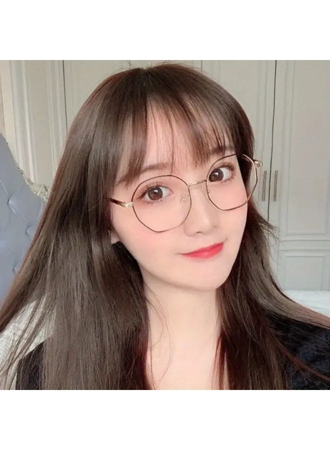 SCENT HOUSE Women's Anti-blue Light Glasses, Fashion Vintage Glasses, Ultra-light Metal Frame, Coconut Round Decorative Glasses, With Protective Cover, Eye Fatigue Protection (Includes eyeglass case)
,blue lighe blocking glasses,eyeglasses - Image 2