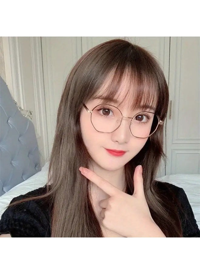 SCENT HOUSE Women's Anti-blue Light Glasses, Fashion Vintage Glasses, Ultra-light Metal Frame, Coconut Round Decorative Glasses, With Protective Cover, Eye Fatigue Protection (Includes eyeglass case)
,blue lighe blocking glasses,eyeglasses - Image 3