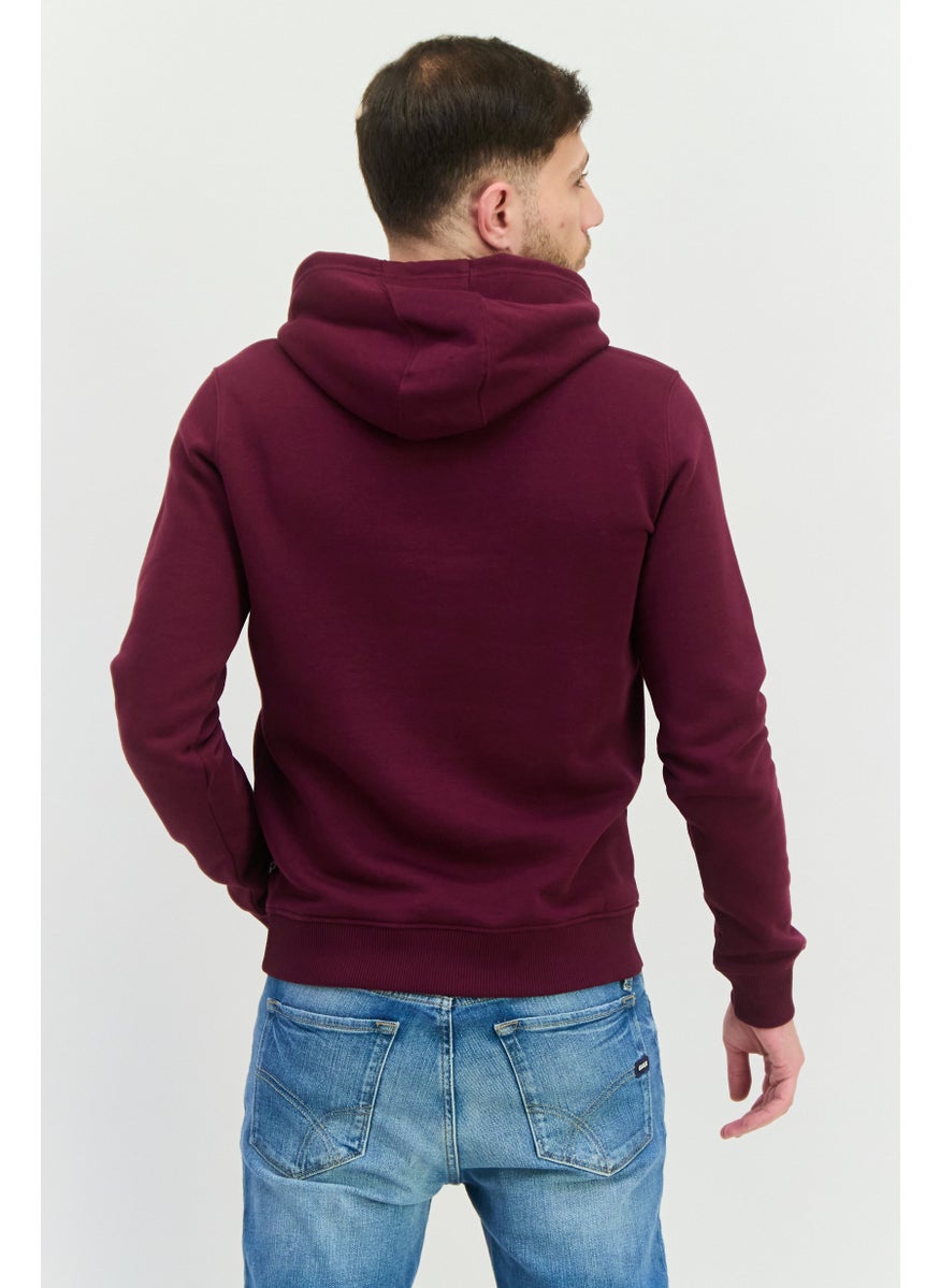 Penfield Men Hoodie Brand Logo Long Sleeves Sweatshirt, Maroon  - Image 3