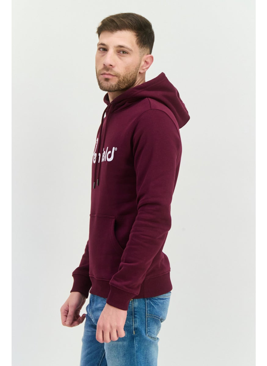Penfield Men Hoodie Brand Logo Long Sleeves Sweatshirt, Maroon  - Image 2