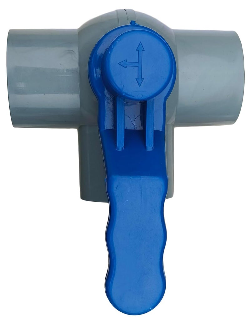 ES EKSAFAR ESEKSAFAR 1/2 inch BSP Thread 1pc T-Port type Female T- Way PVC Threaded Ball Valve Ball - Image 4