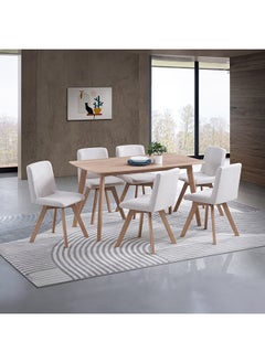 Java 7-Piece 6-Seater Dining Set 80 x 76 x 140 cm