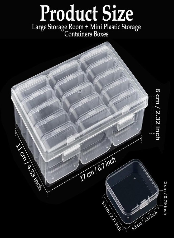 FEXONXA 15 Pcs Jewellery Organisers Transparent Jewellery Box with 15 Mini Storage Boxes | Earring Organizer Box for Rings, Beads, Nail Art & Small Accessories | Durable BPA-Free Storage Organizer - Image 2