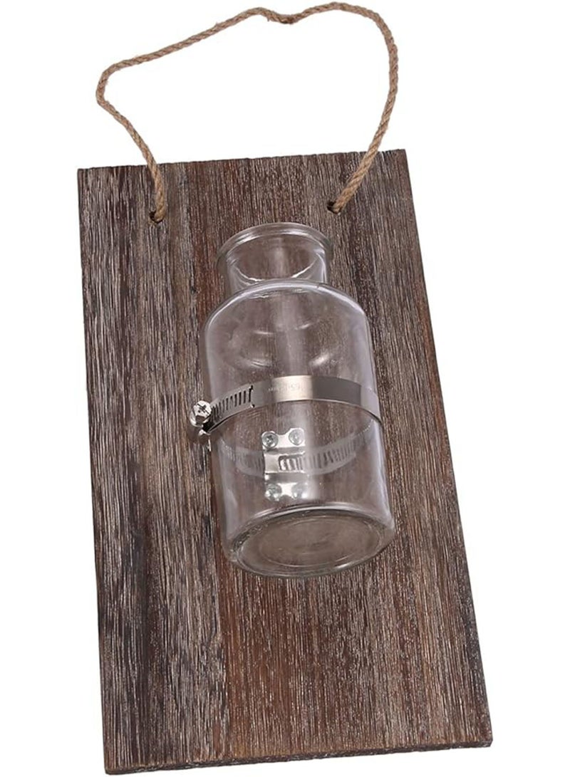 NAFEH Wall Mount Decoration Piece Clear Glass Vase With Jar Wall Hanging Planters - Image 4