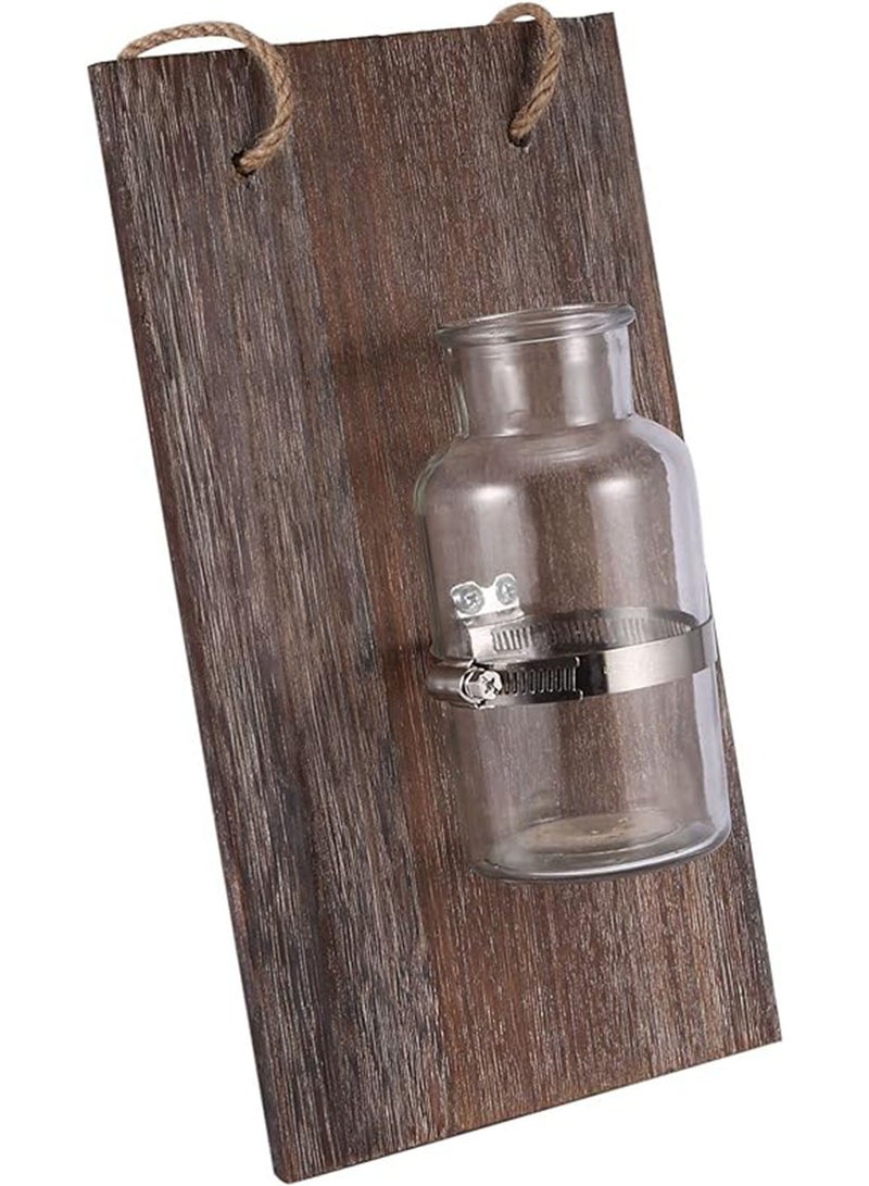 NAFEH Wall Mount Decoration Piece Clear Glass Vase With Jar Wall Hanging Planters - Image 5