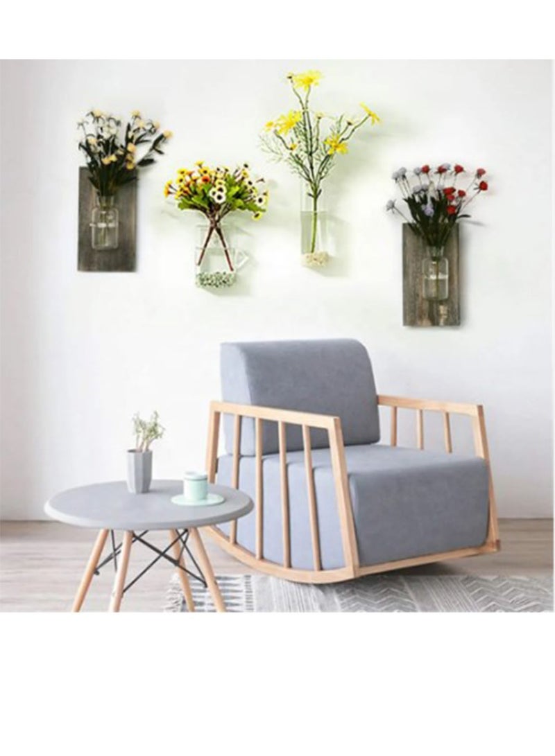 NAFEH Wall Mount Decoration Piece Clear Glass Vase With Jar Wall Hanging Planters - Image 1