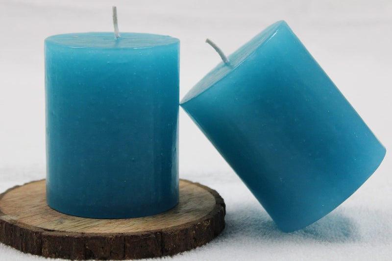 atorakushon® Paraffin Wax Smokeless Scented 2.5"X3" Tall Pillar Candles for Any Decoration Pack of 2 (Torque) - Image 1