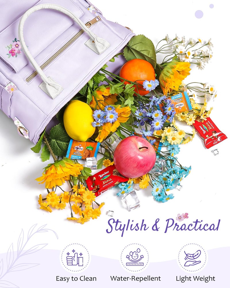 GLORIEROO Deluxe Insulated Lunch Box Bag Women - Leakproof Waterproof Cooler with Multi Pockets Removable Strap for Work Picnic - Teacher Mothers Day Christmas Birthday Gifts - Image 3