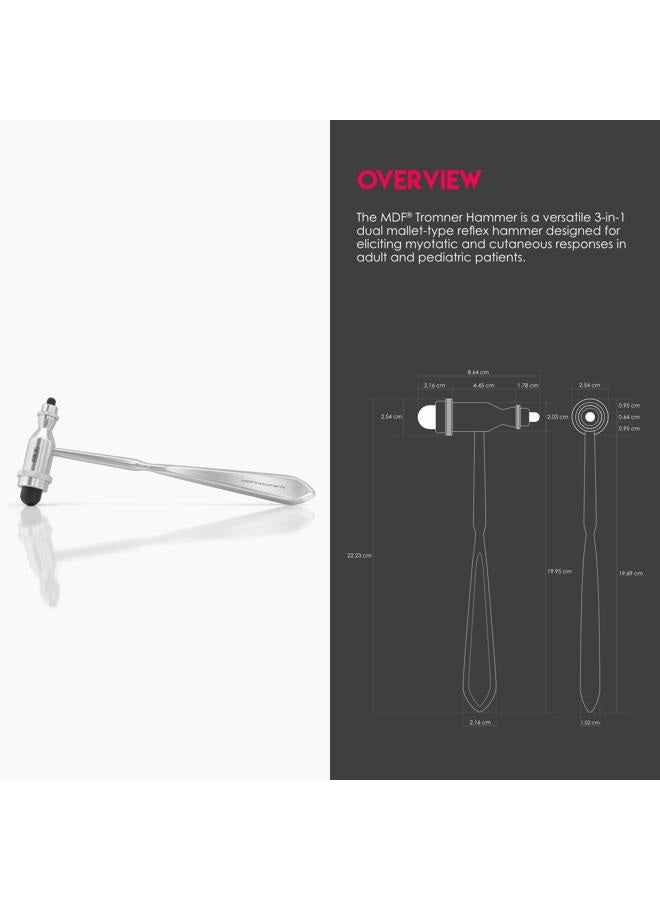 MDF Instruments ,Tromner Neurological Reflex Hammer with Pointed tip Handle for cutaneous and Superficial responses - Black (MDF555-11) - Image 2