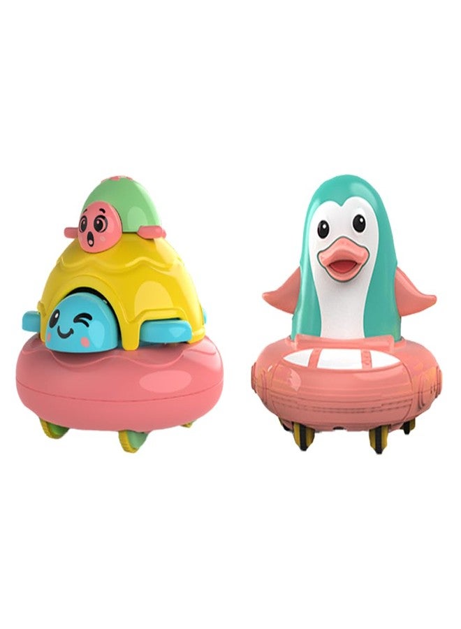 Innovitoy Friction Powered Animal Toy Pack of 2 for Kids with Cute Topsy Turtle & Penguin Characters, Fun Toy, Best Gift for Kids, 3+ Years