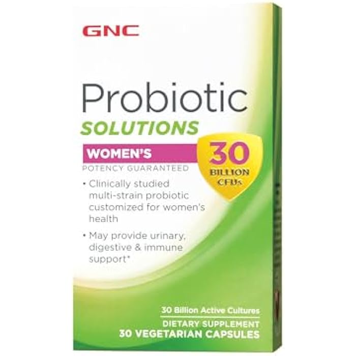 GNC Probiotic Solutions Women's with 30 Billion CFUs, Clinically Studied Multi-Strain for Women, Supports Digestive and Immune Health, Vegetarian, 30 Capsules - Image 1