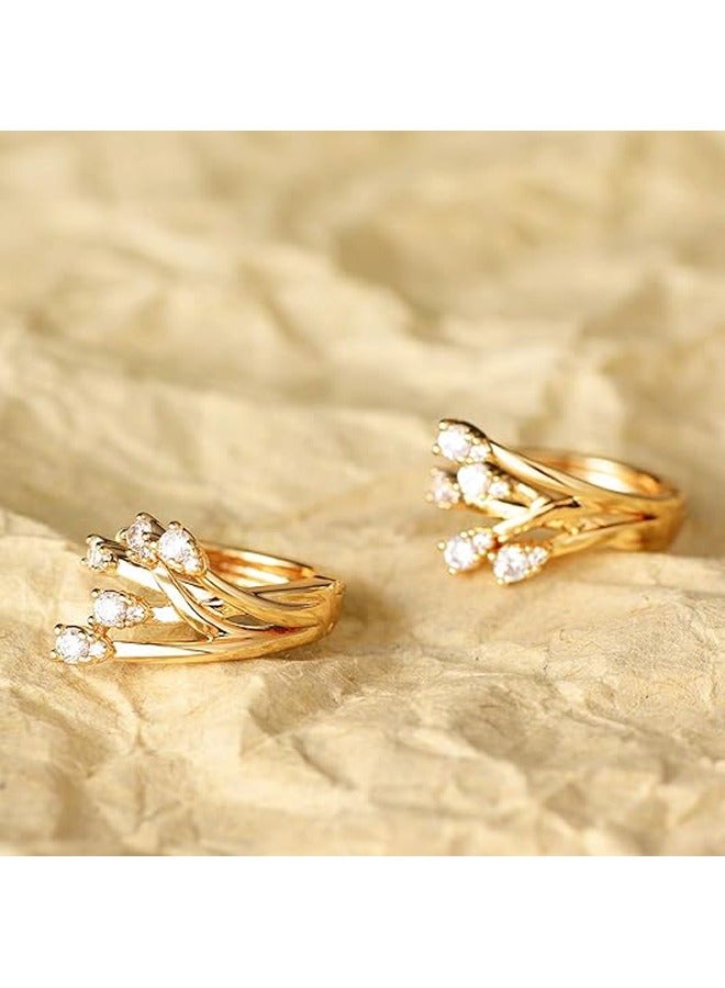 Mevecco Women Huggie Hoop Earrings Gold Ear Stud Cuff 14K Gold Filled Small Boho Beach Simple Delicate Handmade Hypoallergenic Jewelry Gift - Image 5