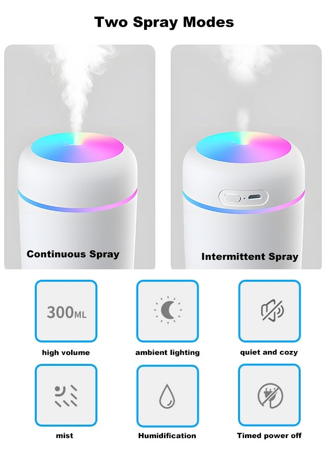 Mini Humidifier Air Purifier With Colourful Atmosphere Lights USB Small Aromatherapy Machine Atomizer for Cars Home Baby Room