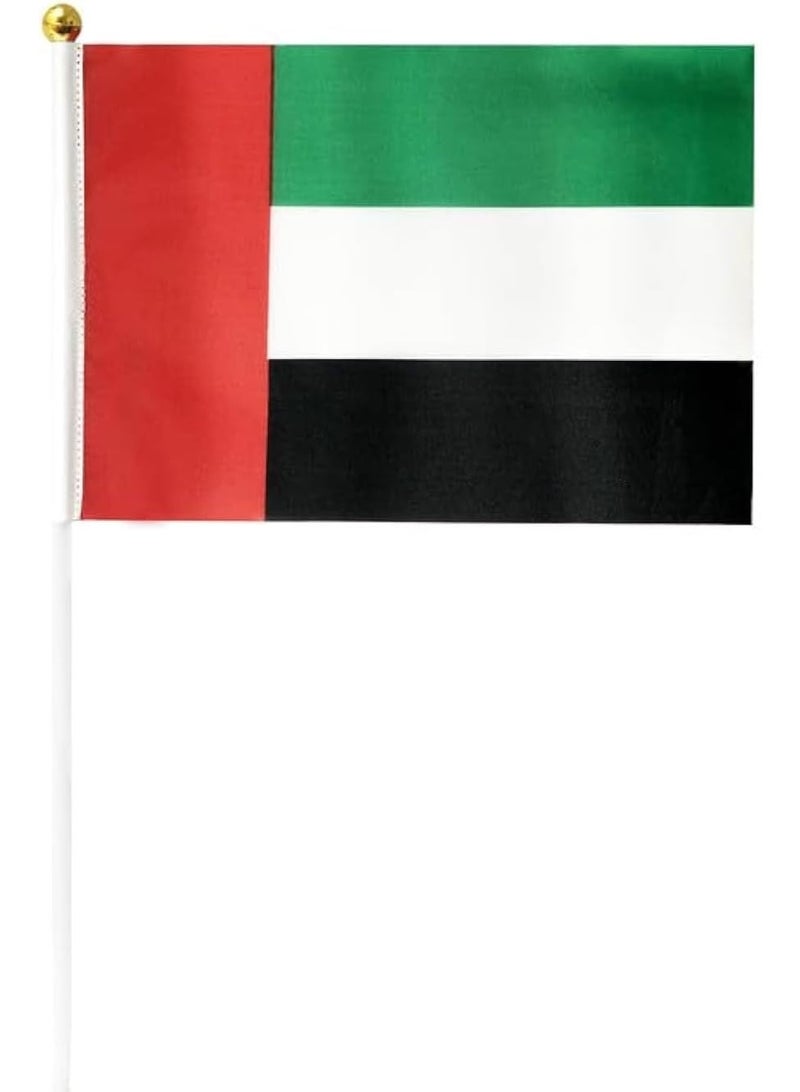 أمياي أعلام صغيرة للإمارات محمولة باليد، مزدوجة الجانبين، مناسبة للمكاتب وتزيين الكعك، ليوم العلم الإماراتي واليوم الوطني الإماراتي، مستلزمات حفلات. - Image 4