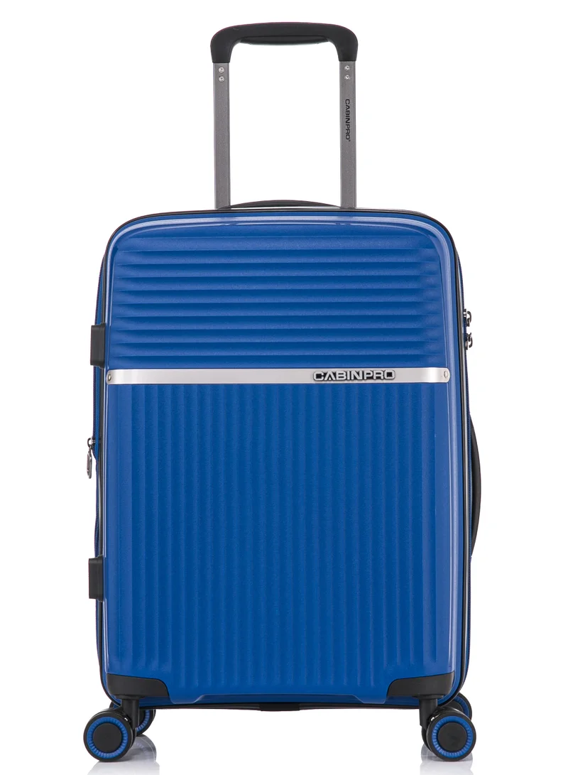 كابينبرو Light Weight PP Fashion Trolley Luggage Expandable Hard Case Carry on Suitcase with Safe Zipper and 4 Quite 360° Double Spinner Wheels CP002 Sapphire Blue