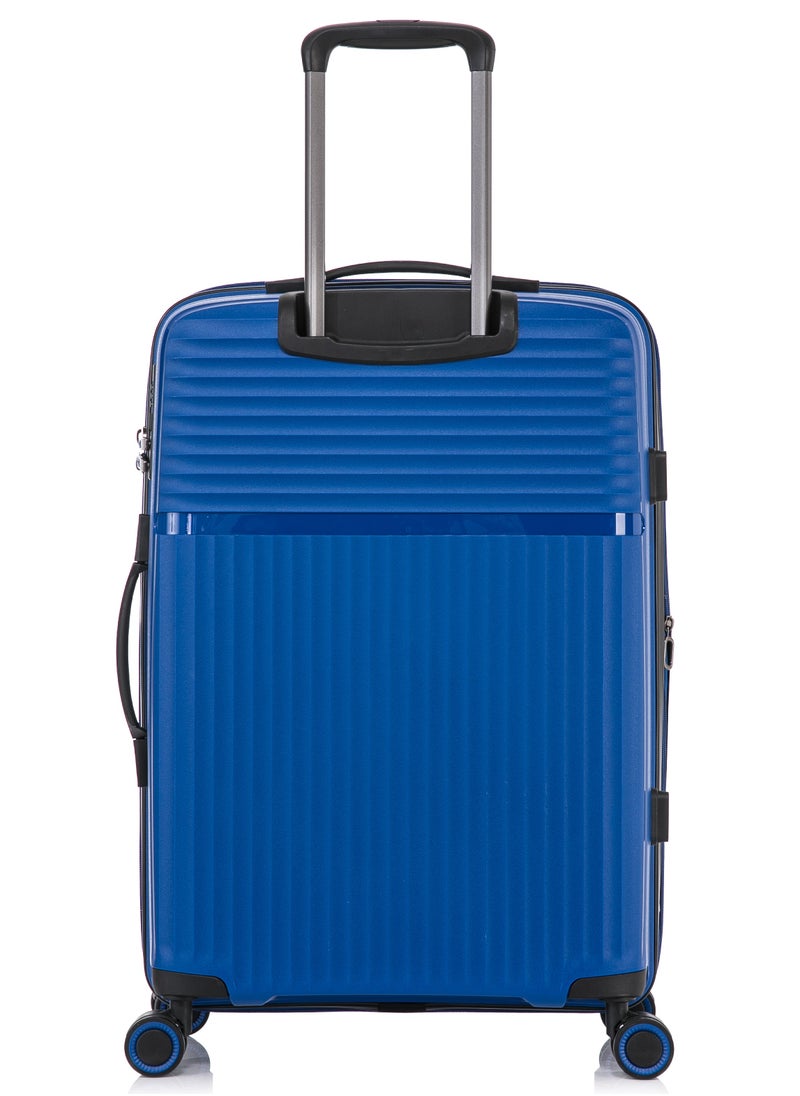 CABINPRO Light Weight PP Fashion Trolley Luggage Expandable Hard Case Carry on Suitcase with Safe Zipper and 4 Quite 360° Double Spinner Wheels CP002 Sapphire Blue  - Image 5