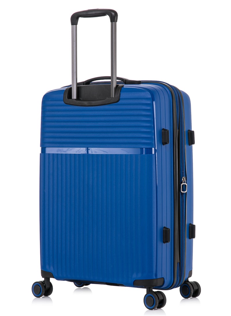 CABINPRO Light Weight PP Fashion Trolley Luggage Expandable Hard Case Carry on Suitcase with Safe Zipper and 4 Quite 360° Double Spinner Wheels CP002 Sapphire Blue  - Image 4