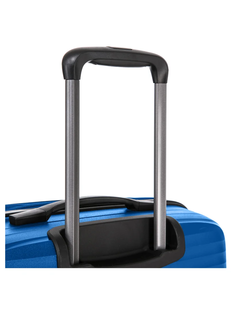 كابينبرو Light Weight PP Fashion Trolley Luggage Expandable Hard Case Carry on Suitcase with Safe Zipper and 4 Quite 360° Double Spinner Wheels CP002 Sapphire Blue