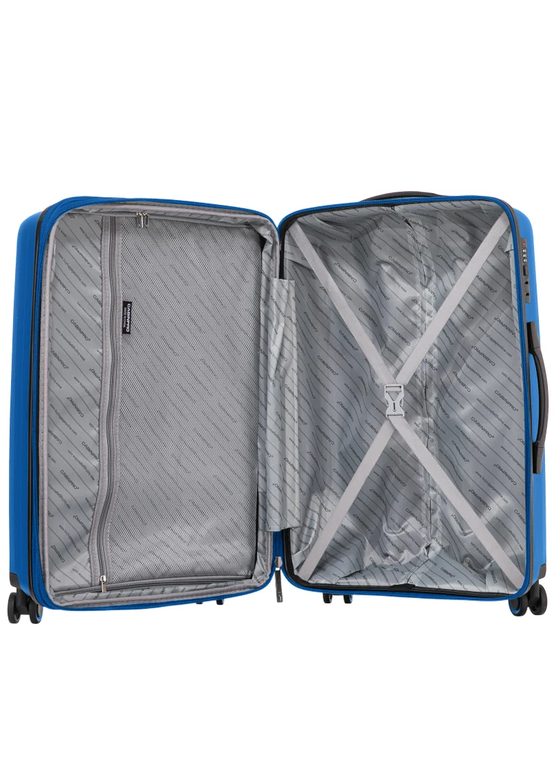 كابينبرو Light Weight PP Fashion Trolley Luggage Expandable Hard Case Carry on Suitcase with Safe Zipper and 4 Quite 360° Double Spinner Wheels CP002 Sapphire Blue