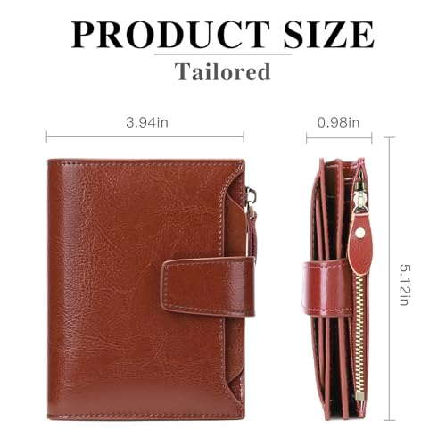 FALAN MULE Small Wallet for Women Leather Bifold Compact RFID Blocking Small Womens Wallet Purse - Image 2