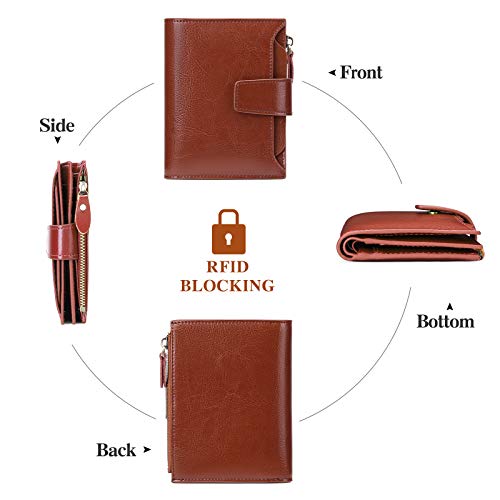 FALAN MULE Small Wallet for Women Leather Bifold Compact RFID Blocking Small Womens Wallet Purse - Image 4