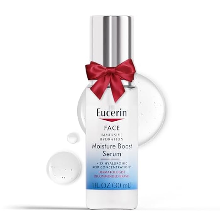 Eucerin Immersive Hydration Smoothing Face Serum, Ultra-Lightweight Hyaluronic Acid Serum Reduces the Look of Fine Lines and Wrinkles, Holiday Gifts for Self Care, 1 Fl Oz Bottle - Image 1