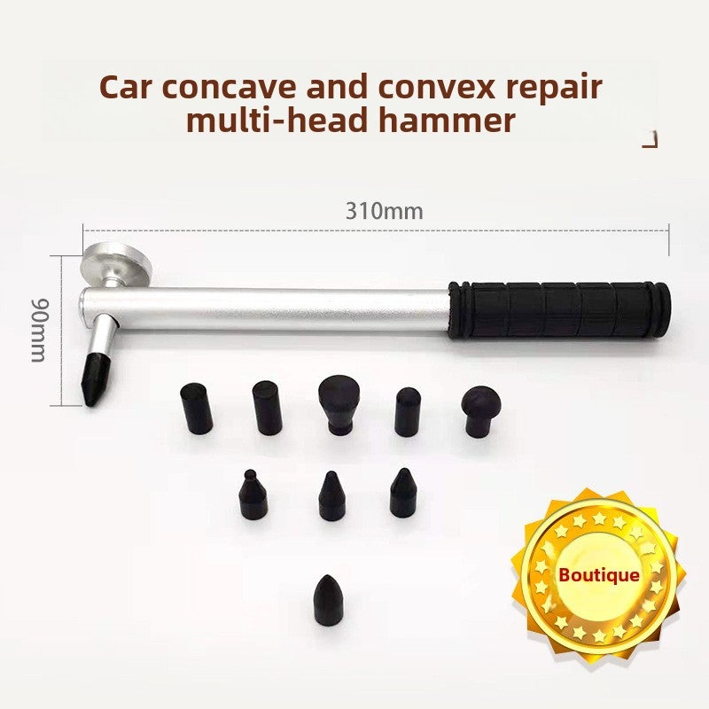 Car body bump repair hammer leveling tool seamless repair sheet metal paint-free concave repair tool(Short aluminum Hammer +9 nylon taps) - Image 5