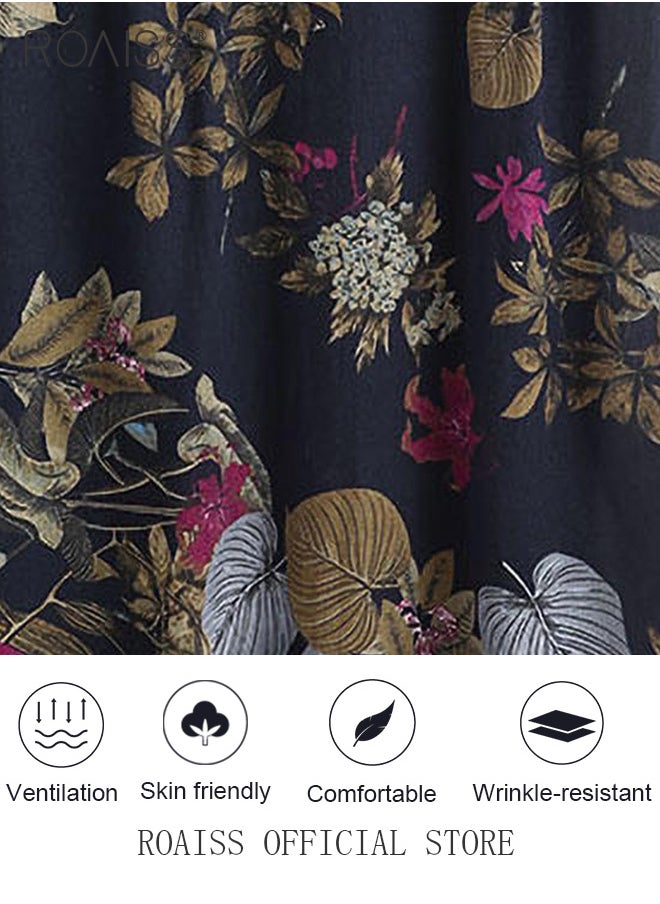 roaiss - Ladies Stylish Lapel Shirt for Daily Commute - Single-Breasted Long Sleeve Top with Simple Design and Loose Fit Featuring a Beautiful Floral Pattern - Image 1