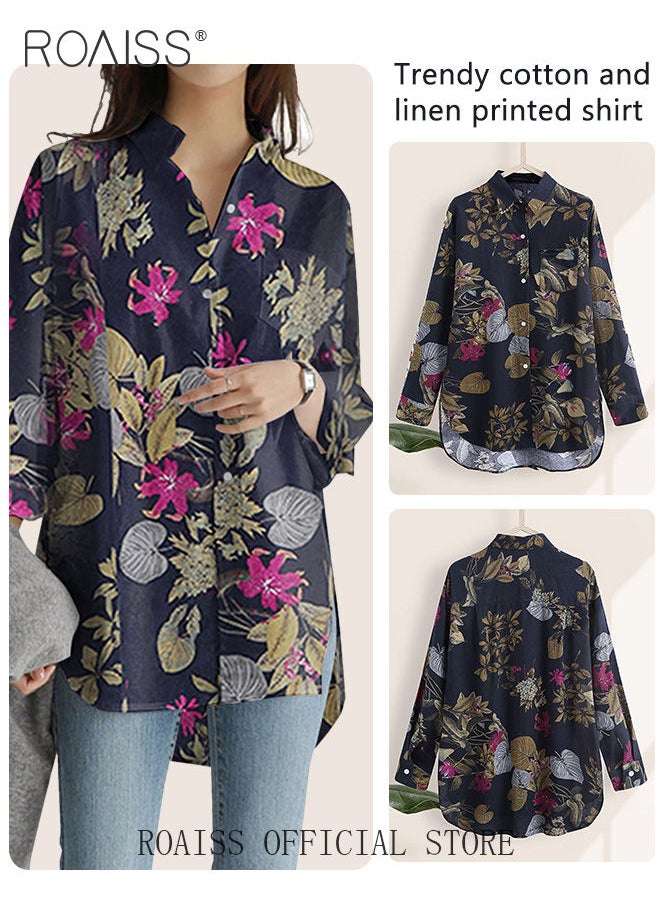 Ladies Stylish Lapel Shirt for Daily Commute - Single-Breasted Long Sleeve Top with Simple Design and Loose Fit Featuring a Beautiful Floral Pattern - pzsku/ZCA8B73A9DDC10B2424D1Z/45/_/1691370575/931ca24e-01bb-4395-b37b-c426401e2c4e