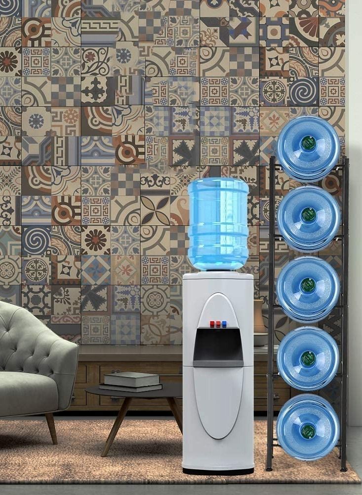 DubaiGallery حامل زجاجات المياه 5 طبقات لتخزين المياه لـ 5 زجاجات، حامل زجاجات مياه ثقيل قابل للفك - Image 4