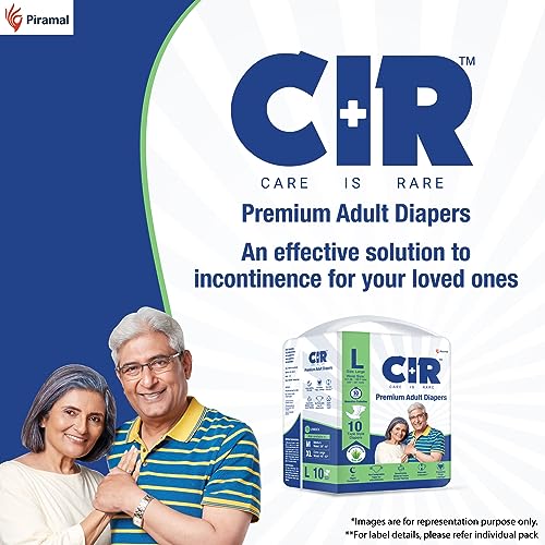 CIR Unisex Premium Adult Diaper-Tape Style All Night Protection With Aloe Vera Large(L) Size Waist(101-140Cm 40"-55") 10 Units - Image 3