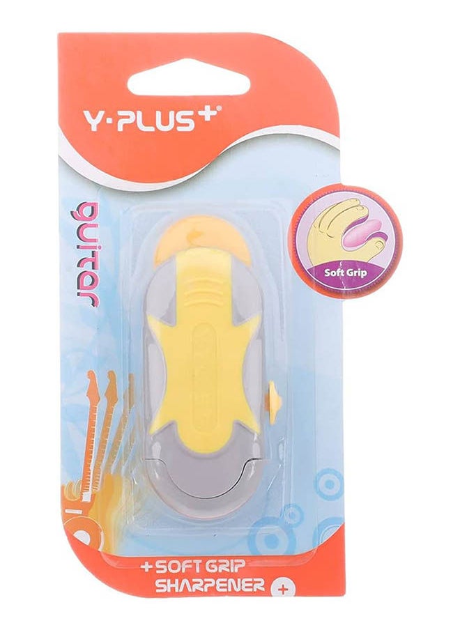 YPlus - Guitar Single Hole Plastic Sharpener With Soft Grip Eraser - Image 1