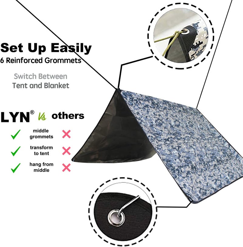 LYN Heavy Duty Emergency Blanket Survival Gear Waterproof Insulated Blanket Emergency Tarp for Camping, Hiking, Bushcraft - Image 4