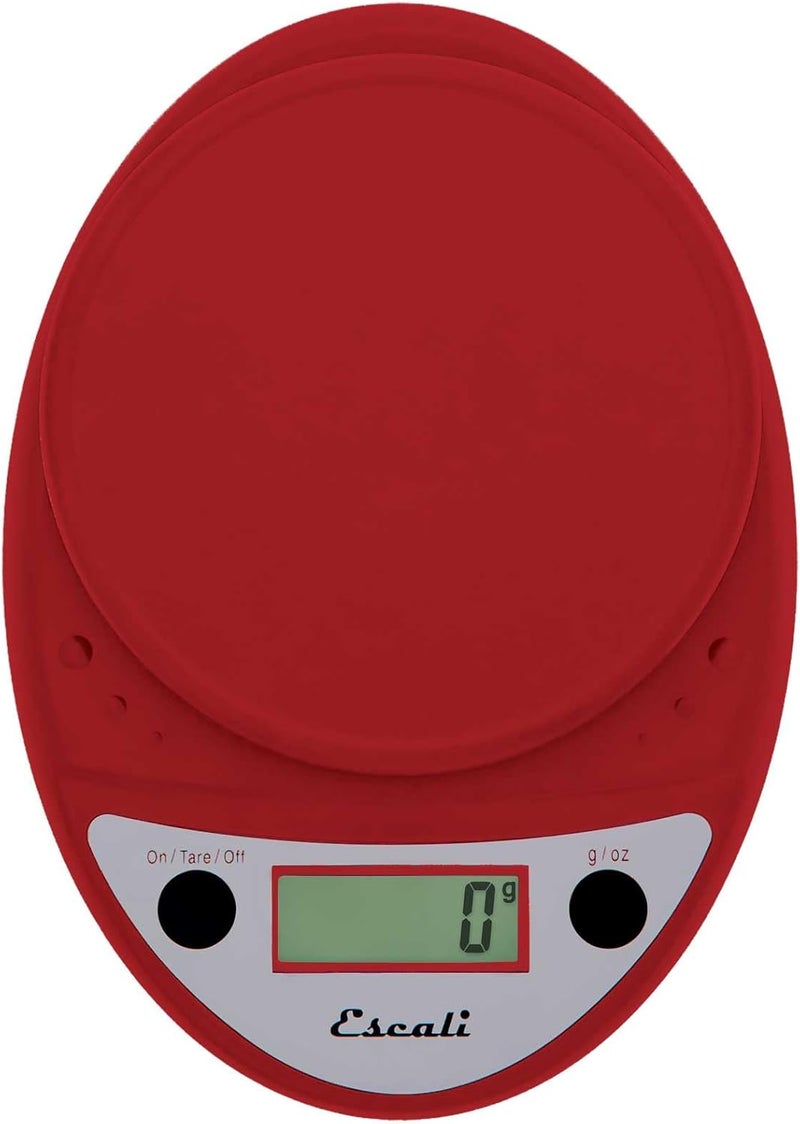 Escali Primo Digital Food Scale Multi-Functional Kitchen Scale and Baking Scale for Precise Weight Measuring and Portion Control, 8.5 x 6 x 1.5 inches, Warm Red - Image 2