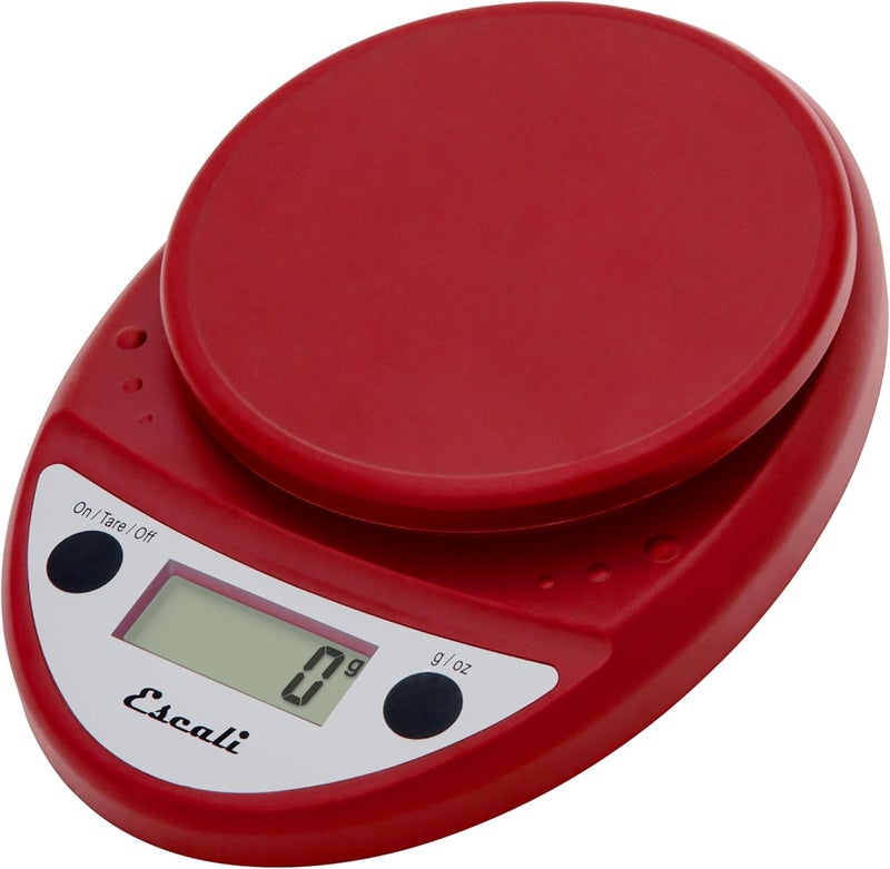 Escali Primo Digital Food Scale Multi-Functional Kitchen Scale and Baking Scale for Precise Weight Measuring and Portion Control, 8.5 x 6 x 1.5 inches, Warm Red - Image 1