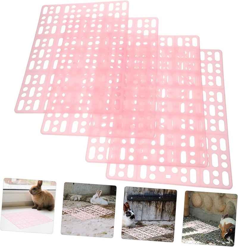 حصائر أقفاص الأرانب البلاستيكية القابلة لإعادة الاستخدام 4 قطع، وسائد أرضية سهلة القص والتثبيت معًا - Image 3