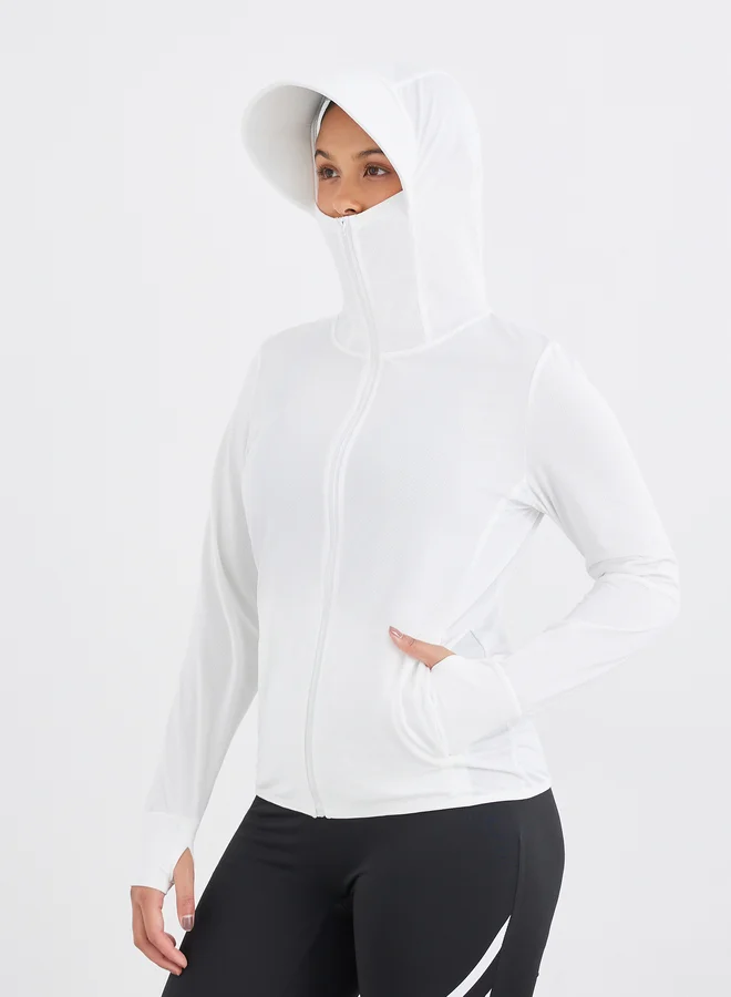 Styli Styli UPF UV Protect 50+ Full Zip Hooded Jacket with Thumbhole Detail