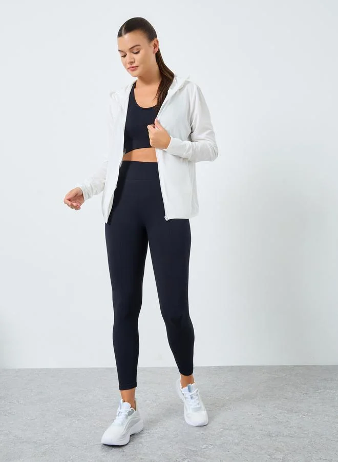 Styli Active UPF UV Protect 50+ Full Zip Hooded Jacket with Thumbhole Detail