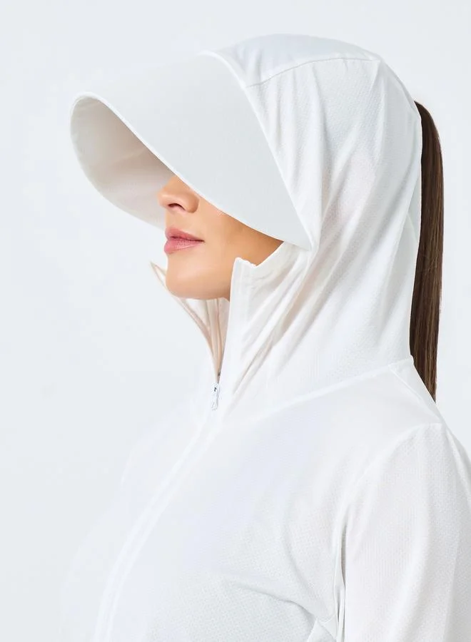 Styli Active UPF UV Protect 50+ Full Zip Hooded Jacket with Thumbhole Detail