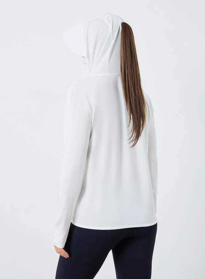 Styli Active UPF UV Protect 50+ Full Zip Hooded Jacket with Thumbhole Detail