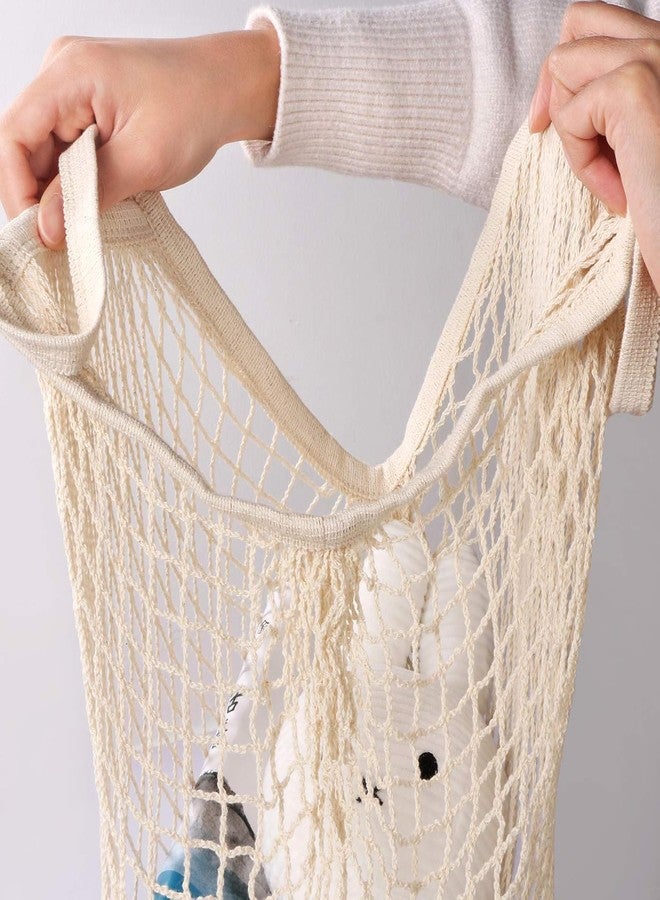 كابكس أكياس شبكية قطنية من كاباكس، أكياس تسوق قابلة لإعادة الاستخدام للفواكه والخضراوات، حقيبة تسوق شبكية، عبوة من قطعتين - Image 4