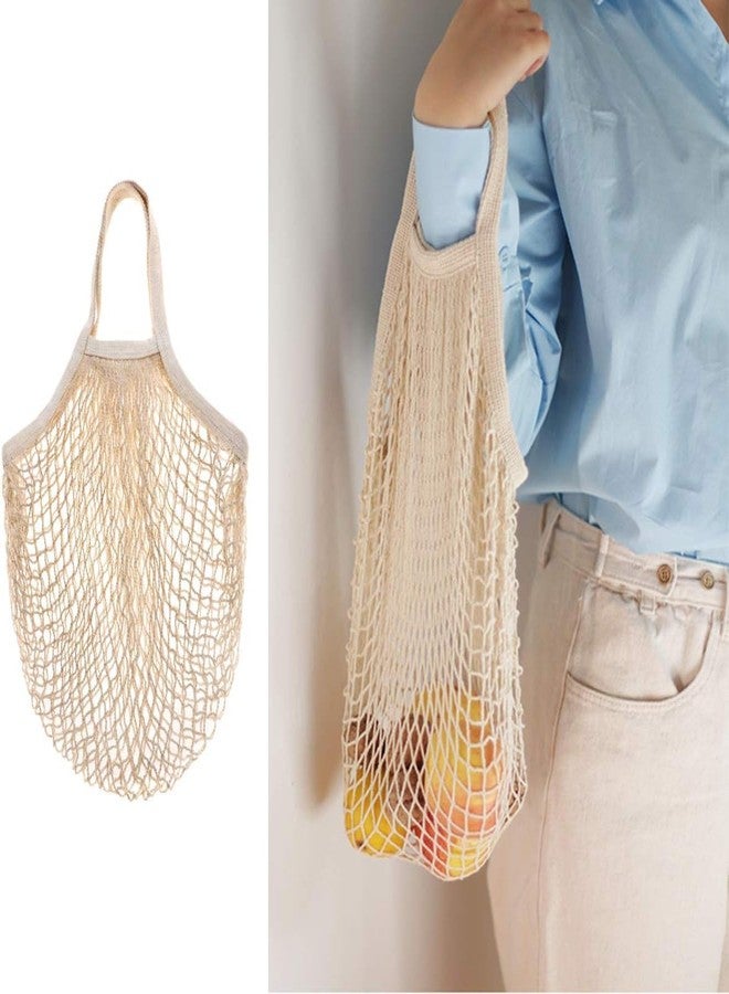 كابكس أكياس شبكية قطنية من كاباكس، أكياس تسوق قابلة لإعادة الاستخدام للفواكه والخضراوات، حقيبة تسوق شبكية، عبوة من قطعتين - Image 5