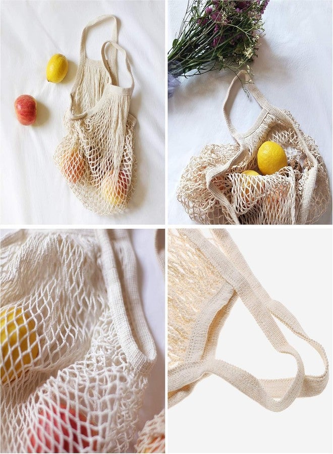 كابكس أكياس شبكية قطنية من كاباكس، أكياس تسوق قابلة لإعادة الاستخدام للفواكه والخضراوات، حقيبة تسوق شبكية، عبوة من قطعتين - Image 3