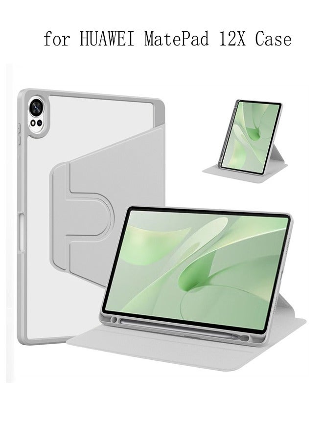 اليشمك لـ HUAWEI MatePad 12X غطاء الحالة, حالة الحماية اللوحية, تصميم الدوار 360 درجة من الاكريليك, إيقاظ / نوم تلقائي - Image 1